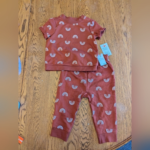 Cat & Jack cotton Rainbow 2 piece Outfit, Sz 12 months NWT - Picture 2 of 9